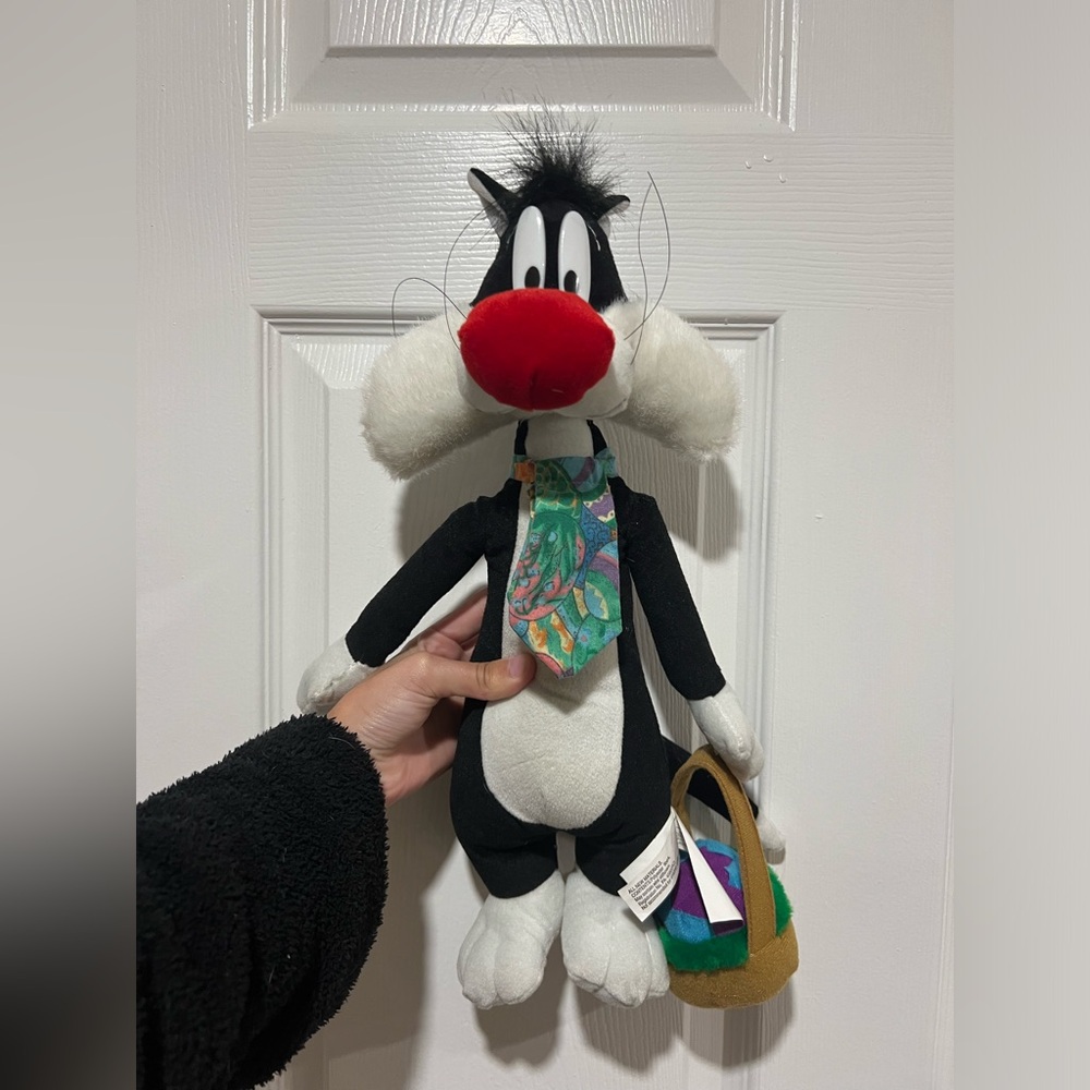 Sylvester Easter Plush Vintage 1997 1990’s Warner Bros. Looney Tunes
